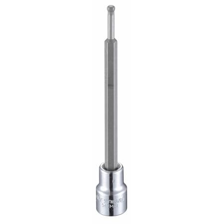 Westward 3/8 in Drive Ball Hex Socket Bit SAE 5/32 in Tip, 4 3/4 in L 54TM51