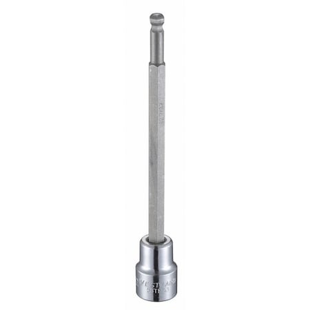 Westward 3/8 in Drive Ball Hex Socket Bit SAE 7/32 in Tip, 4 3/4 in L 54TM53