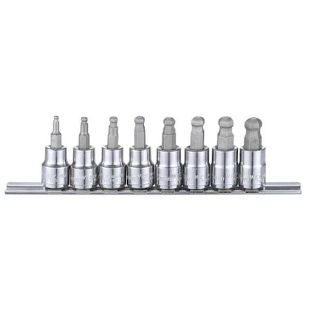 Westward 3/8" Drive Socket Bit, Metric, 7 pcs 54TM57
