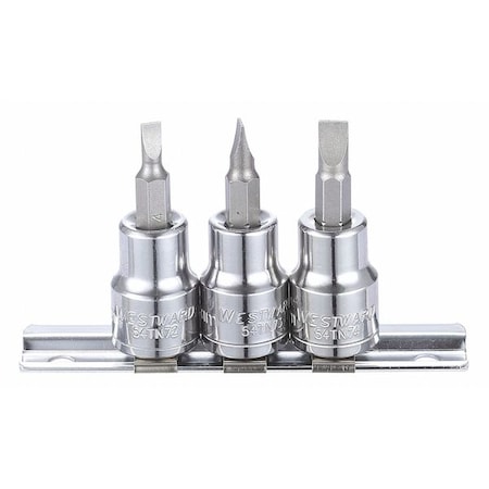 Westward 3/8" Drive Socket Bit Set, Metric, 3pcs 54TN94