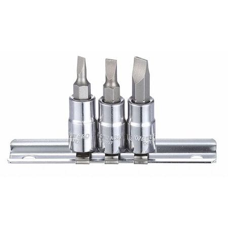 Westward 1/4" Drive Socket Bit Set, SAE, 8 pcs 54TN95