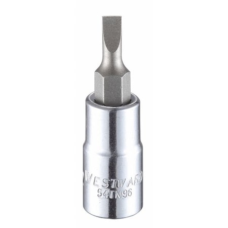 Westward 1/4 in Drive Slotted Socket Bit SAE 5/32 in Tip, 1 1/2 in L 54TN96