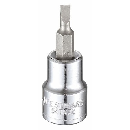 Westward 3/8 in Drive Slotted Socket Bit Metric 4 mm Tip, 1 3/4 in L 54TN72