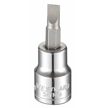 Westward 3/8 in Drive Slotted Socket Bit Metric 6 mm Tip, 1 3/4 in L 54TN74