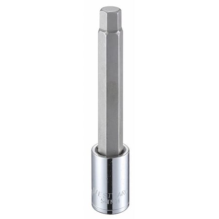 Westward 1/2 in Drive Hex Socket Bit Metric 12 mm Tip, 5 1/4 in L 54TN04