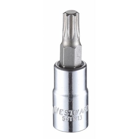 Westward 1/4 in Drive Torx(R) Socket Bit SAE T30 Tip, 1 1/2 in L 54TN13