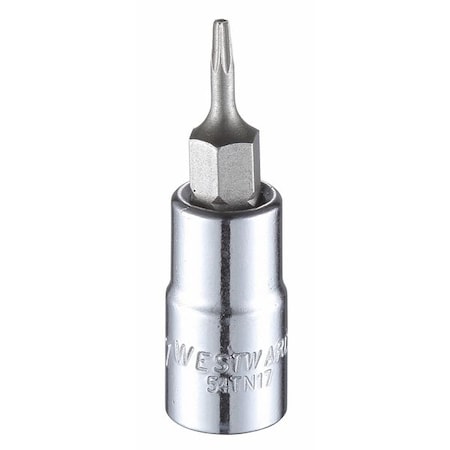 Westward 1/4 in Drive Tamper Resistant Torx(R) Socket Bit SAE T7 Tip, 1 1/2 in L 54TN17