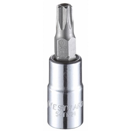 Westward 1/4 in Drive Tamper Resistant Torx(R) Socket Bit SAE T30 Tip, 1 7/8 in L 54TN24