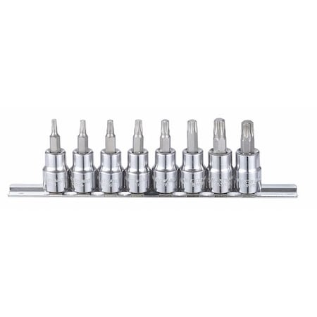 Westward 3/8" Drive Socket Bit Set, Torx, 6 pcs 54TN32