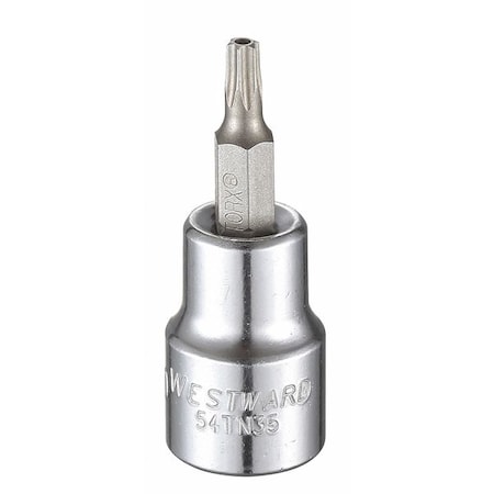 Westward 3/8 in Drive Tamper Resistant Torx(R) Socket Bit Torx(R) T20 Tip, 1 3/4 in L 54TN35