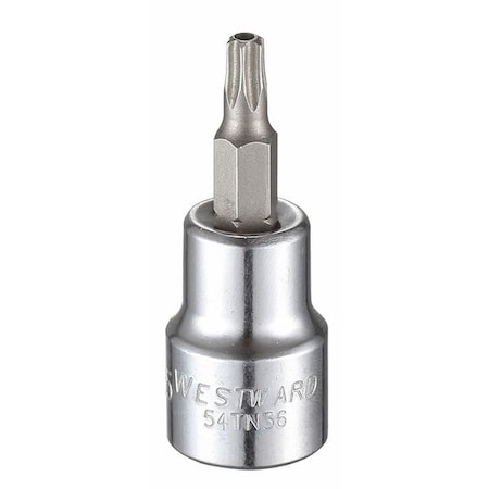 Westward 3/8 in Drive Tamper Resistant Torx(R) Socket Bit Torx(R) T25 Tip, 1 3/4 in L 54TN36