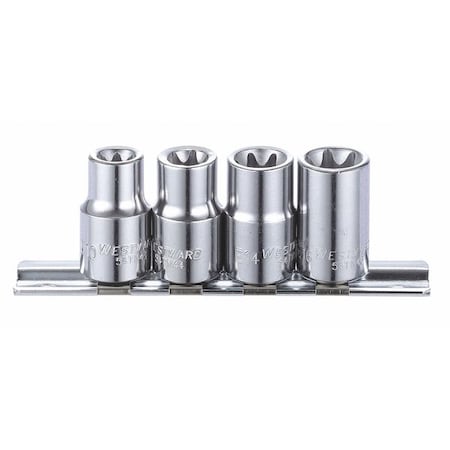 Westward 3/8" Drive Socket Bit Set, Torx, 9 pcs 54TN42