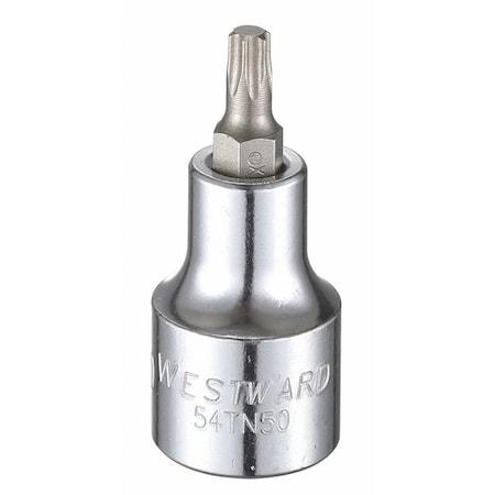 Westward 1/2 in Drive Torx(R) Socket Bit SAE T30 Tip, 2 1/4 in L 54TN50