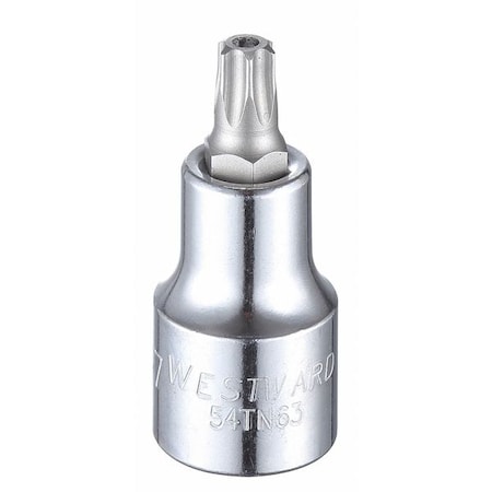 Westward 1/2 in Drive Tamper Resistant Torx(R) Socket Bit SAE T47 Tip, 2 1/4 in L 54TN63