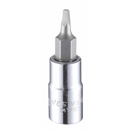Westward 1/4 in Drive Square Socket Bit SAE R0 Tip, 1 1/2 in L 54TP02