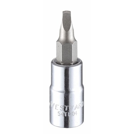 Westward 1/4 in Drive Square Socket Bit SAE R2 Tip, 1 13/16 in L 54TP04