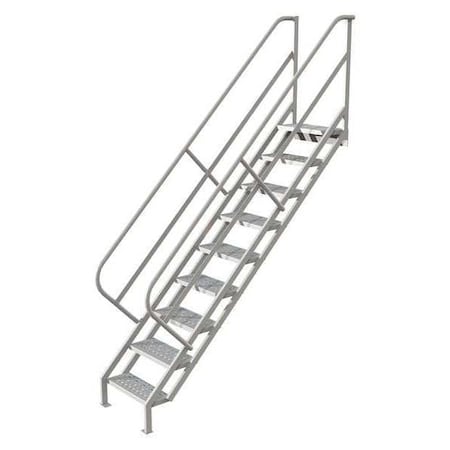 Tri-Arc 123 1/2 in Overall H, Stair Unit, Steel, 9 Steps, 450 lb Load Capacity WISS109246
