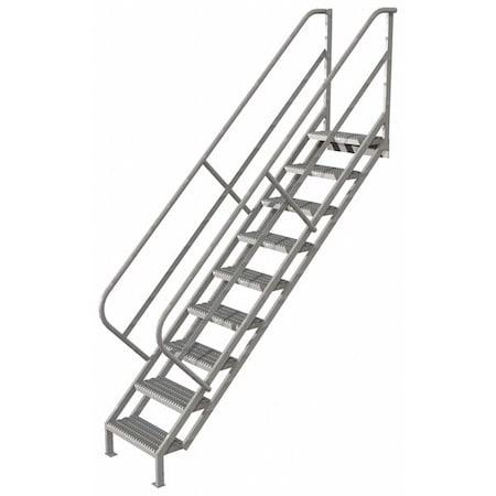 Tri-Arc 123 1/2 in Overall H, Stair Unit, Steel, 9 Steps, 450 lb Load Capacity WISS109242