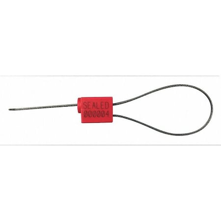 Tydenbrooks EZ Loc Plus ABS/Zinc Cable Seal, Red, 12" L, PK100 V47130121-01-GRAI