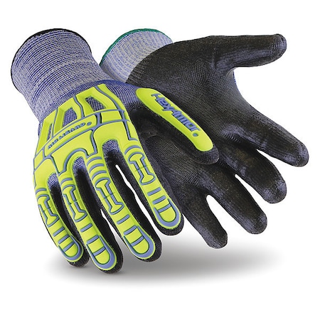 Hexarmor Hi-Vis Cut-Resistant Impact Coated Gloves, Cut Level A6 , Polyurethane , Foam , L 1 PR 2095-L (9)