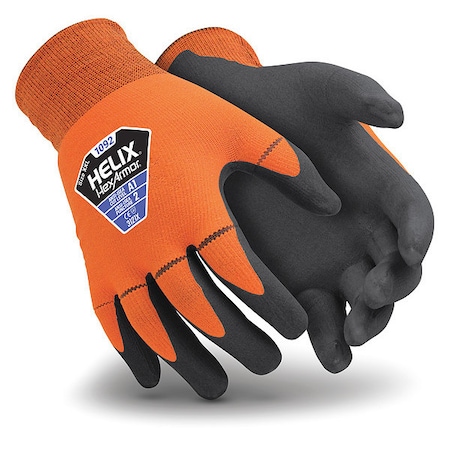 Hexarmor Abrasion Resistant Gloves, Cut Level A1 , Dipped , Foam Nitrile , Sandy , L 1 PR 1092-L (9)