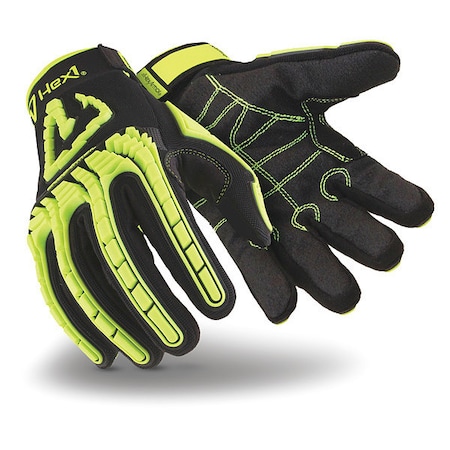 Hexarmor Hi-Vis Cut Resistant Impact Gloves, Cut Level A1 , Uncoated , None , M 1 PR 2131-M (8)