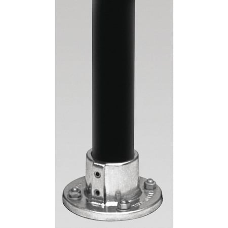 Hollaender Round Base Flange For 1-1/2 in Structural Pipe Fitting, Aluminum, 2 in Actual Pipe OD, 4-1/2 in L 42-8