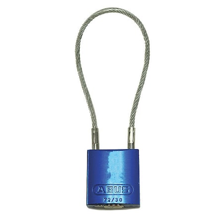 Abus Lockout Padlock, Keyed Alike, Aluminum, Blue, 4 in Shackle Height, 1 3/16 in Body Width 13063