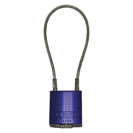 Abus Lockout Padlock, Keyed Different, Aluminum, Purple, 4 in Shackle Height, 1 3/16 in Body Width 13015