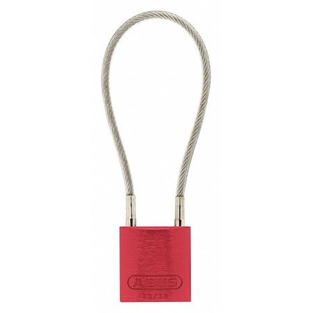 Abus Lockout Padlock, Keyed Different, Aluminum, Red, 4 in Shackle Height, 1 3/16 in Body Width 13000
