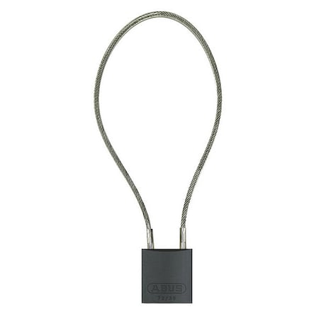 Abus Lockout Padlock, Keyed Alike, Aluminum, Black, 8 1/4 in Shackle Height, 1 3/16 in Body Width 13084