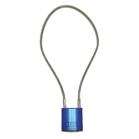Abus Lockout Padlock, Keyed Different, Aluminum, Blue, 8 1/4 in Shackle Height, 1 3/16 in Body Width 13036