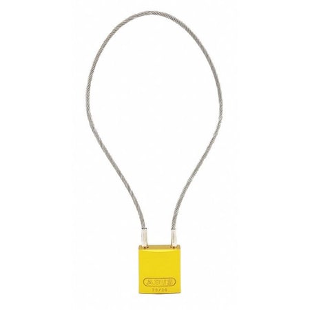 Abus Lockout Padlock, Keyed Alike, Aluminum, Yellow, 8 1/4 in Shackle Height, 1 3/16 in Body Width 13087