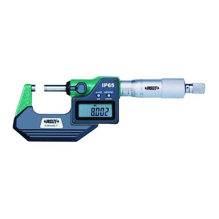 Insize Electronic Outside Micrometer, Ratchet 3108-25A