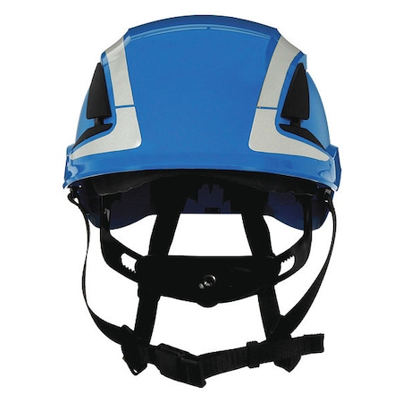 3M Reflective, Non-Vented, Hard Hat, X5000, ABS, 6 Point Ratchet, Type 1, Class E, Blue X5003X-ANSI