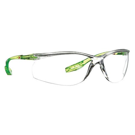 3M CCS, Safety Glasses, Scotchgard Anti-Fog & Anti-Scratch, Clear Lens, Green Frame, Frameless SCCS01SGAF-GRN