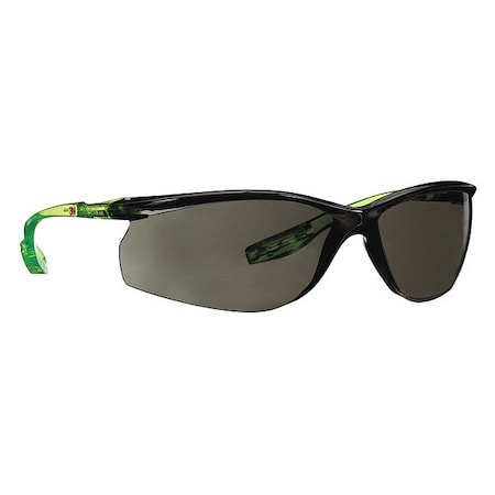3M CCS, Safety Glasses, Scotchgard Anti-Fog & Anti-Scratch, Gray Lens, Green Frame, Frameless SCCS02SGAF-GRN