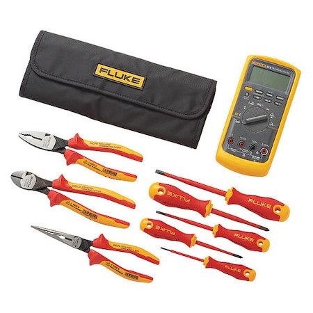 Fluke Digital Multimeter, 1,000 V Max DC, 0 V Max AC, TRMS, 6,000/19,999 Instrument Counts, Backlit LCD IB875K