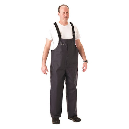 Nasco Reflective Rain Bib Overall, Kevlar(R), Nomex(R), 29 in Inseam, 52 in to 54 in Waist, Navy, 3XL 1801TN120