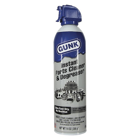 GUNK Instant Parts Cleaner & Degreaser Cleaner/Degreaser, 14 oz Aerosol Spray Can, Ready to Use PCD14T