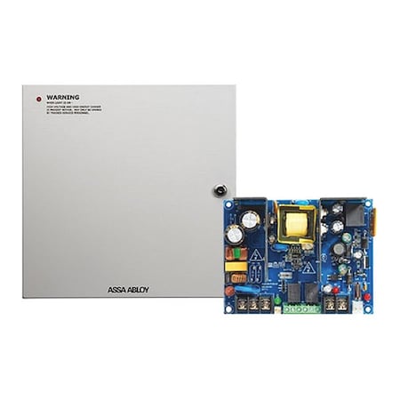 Securitron Power Supply, Steel, 14" L, 14" W, 4.75" H AQD2-8C1