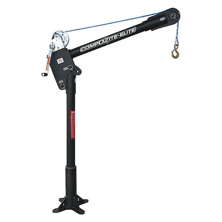 Oz Lifting Products Davit Crane, 1,200 lb Capacity, 20 in to 42 in Reach, 0 in to 660 in Lift Range, Black OZCF1200DAV