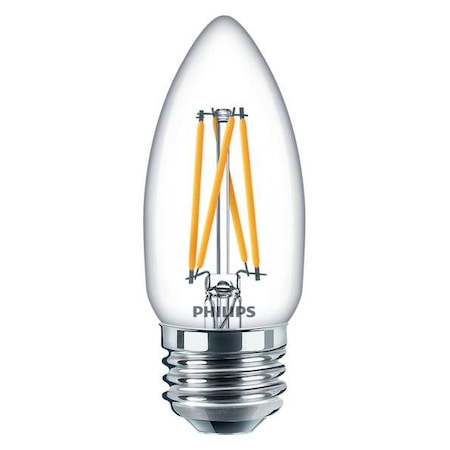 Philips LED, 5.5 W, B11, Medium Screw (E26) 5.5B11/PER/927-922/CL/G/E26/WGX 1FB T20