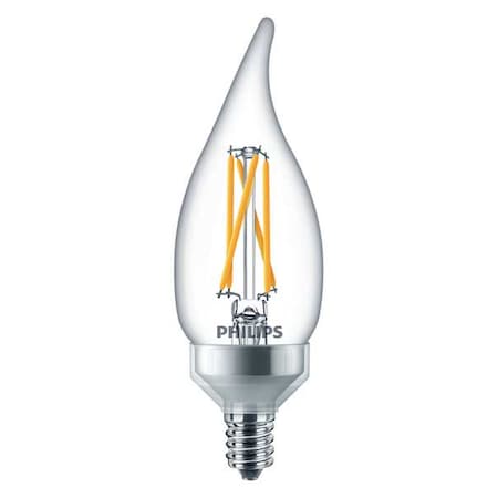 Philips LED, 3.3 W, BA11, Candelabra Screw (E12) 3.3BA11/PER/927-922/CL/G/E12/WGX 1FB T20
