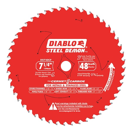 Diablo Circular Saw Blade, 7-1/4" Blade dia. D0748CFX