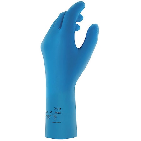 Ansell AlphaTec(R) 37-310 Chemical Resistant Gloves, Nitrile, 12 in L, 8 mil, Blue, 7, 1 PR 37-310