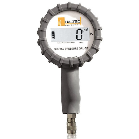 Haltec Digital Pressure Gauge, 6" Size, Rubber/SS 89DPG