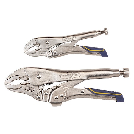 Irwin 2 Piece Locking Pliers Set Ergonomic Handle IRHT82590