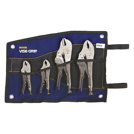 Irwin 4 Piece Fast Release Locking Pliers Set Ergonomic Handle IRHT82592