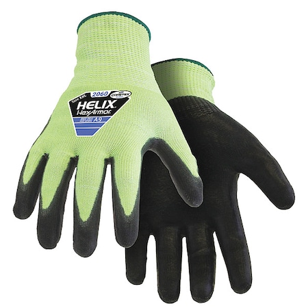 HEXARMOR Hi-Vis Cut Resistant Coated Gloves, A9 Cut Level, Polyurethane, XL, 1 PR 2060-XL (10)